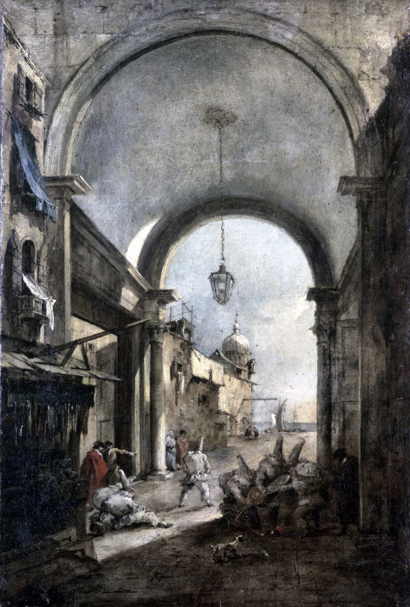 Architettura con figure a carnevale - Accademia Carrara, Bergamo